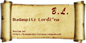 Budaspitz Loréna névjegykártya